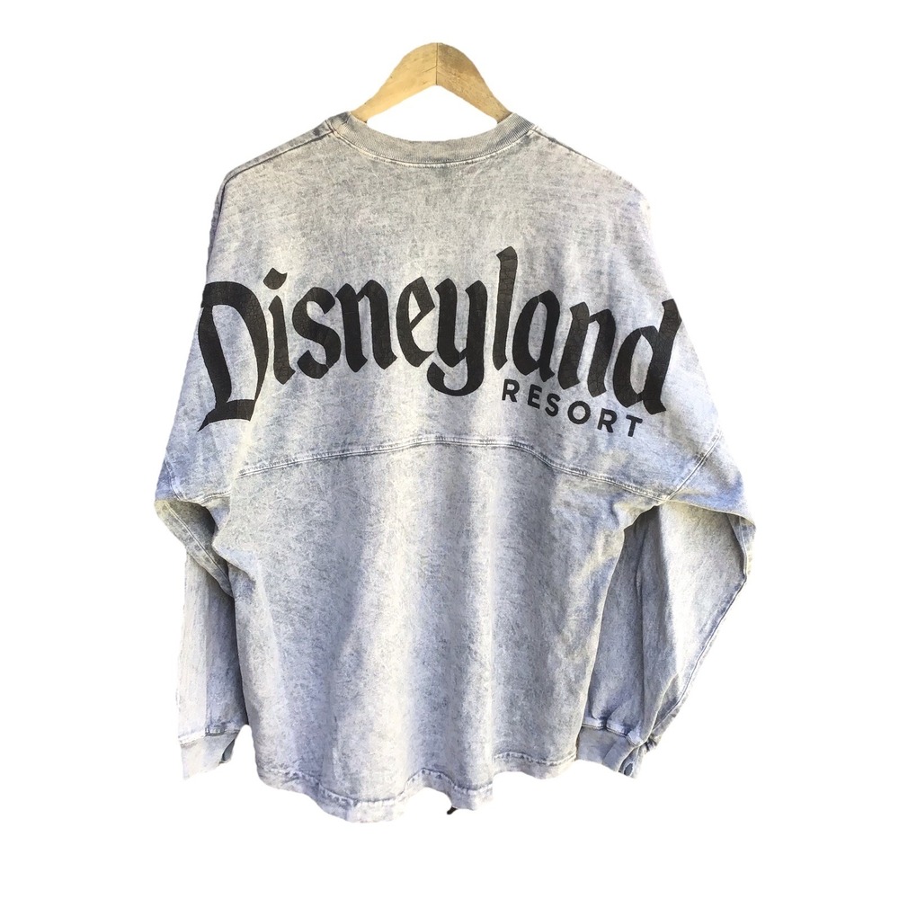 Disney Disneyland Resort Spirit Jersey Long Sleeve Shirt Gray Acid Wash Medium